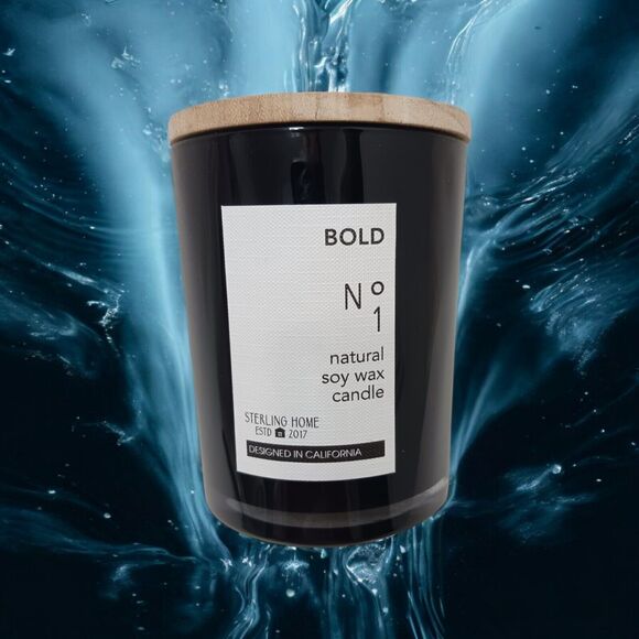 BOLD No. 1 Candle Natural SOY Wax Hand Poured BLACK Glass Masculine Luxury Scent - Picture 6 of 11